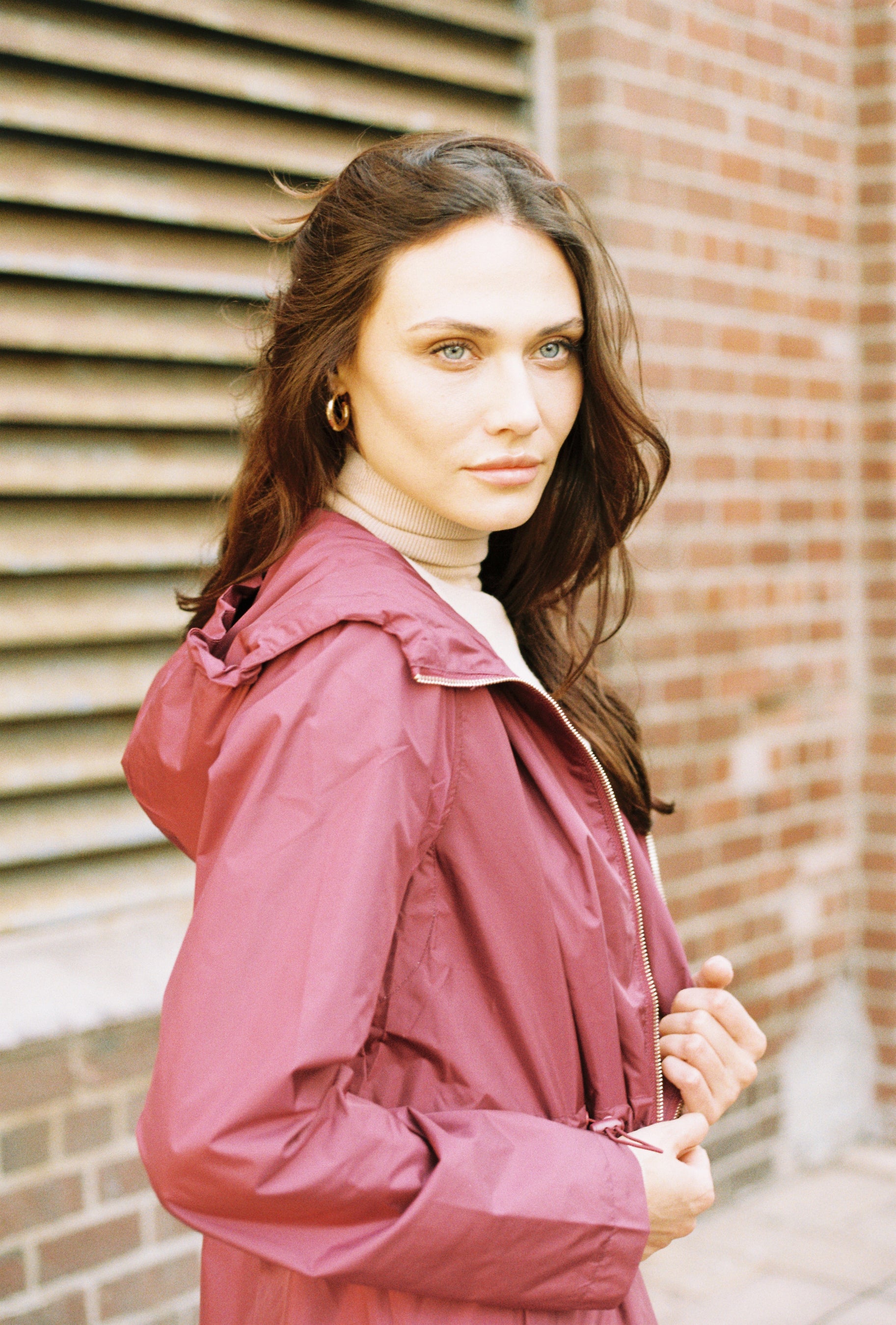 Maroon Hearts Raincoat