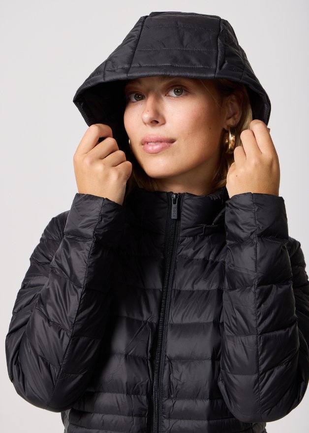 Black Duck Down Midi Puffer Coat - Duck Apparel