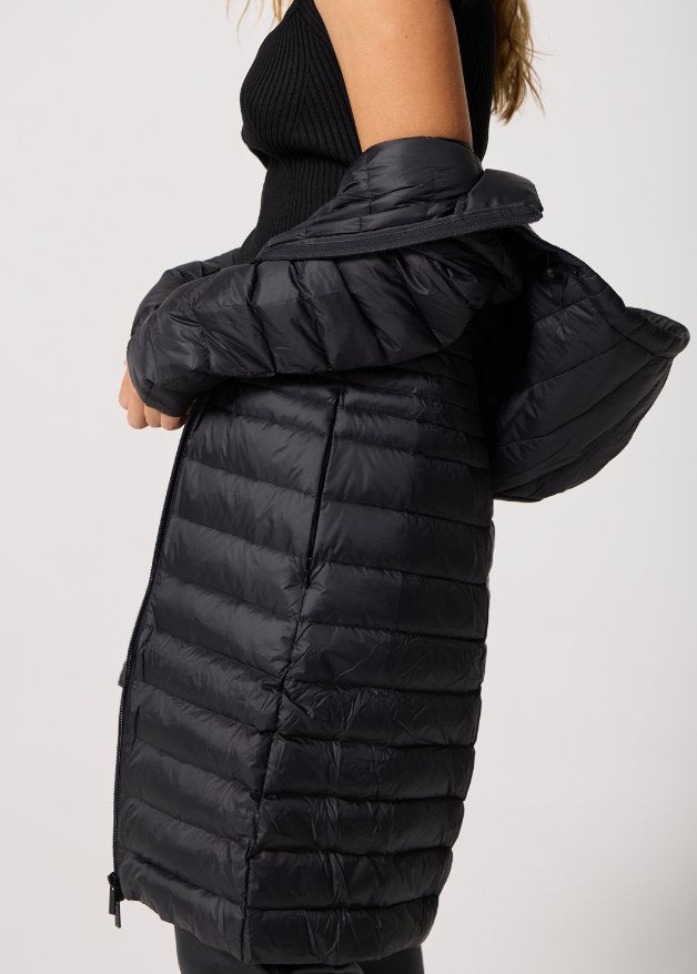 Black Duck Down Midi Puffer Coat - Duck Apparel