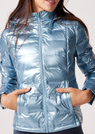 Blue Metallic Duck Down Puffer Jacket - Duck Apparel