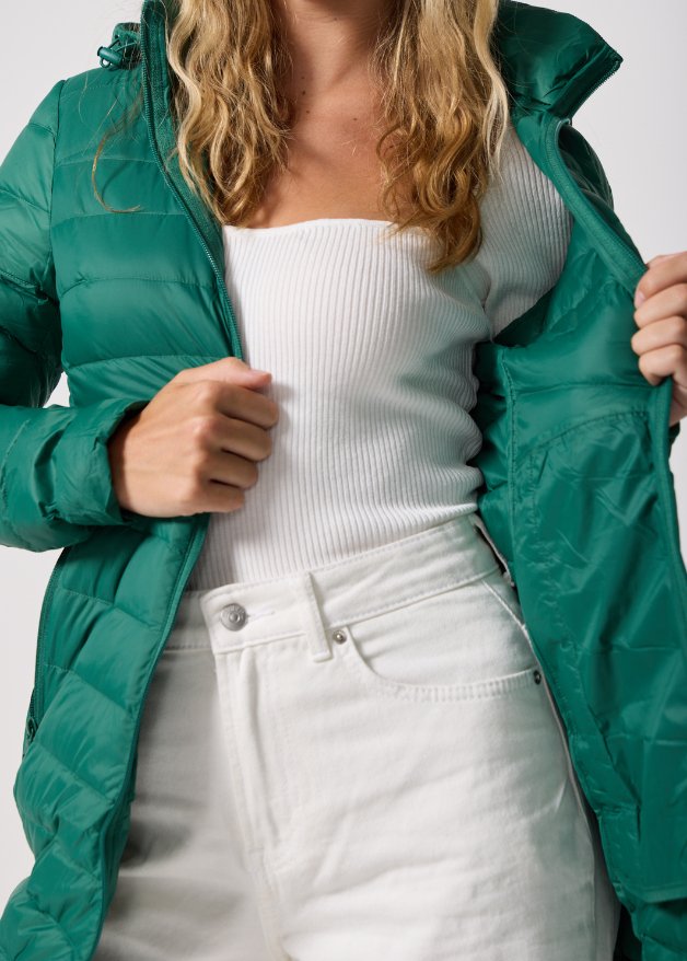 Game Day Green Duck Down Puffer Coat - Duck Apparel