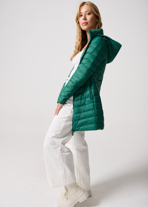 Game Day Green Duck Down Puffer Coat - Duck Apparel