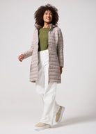 Latte Duck Down Midi Puffer Coat - Duck Apparel