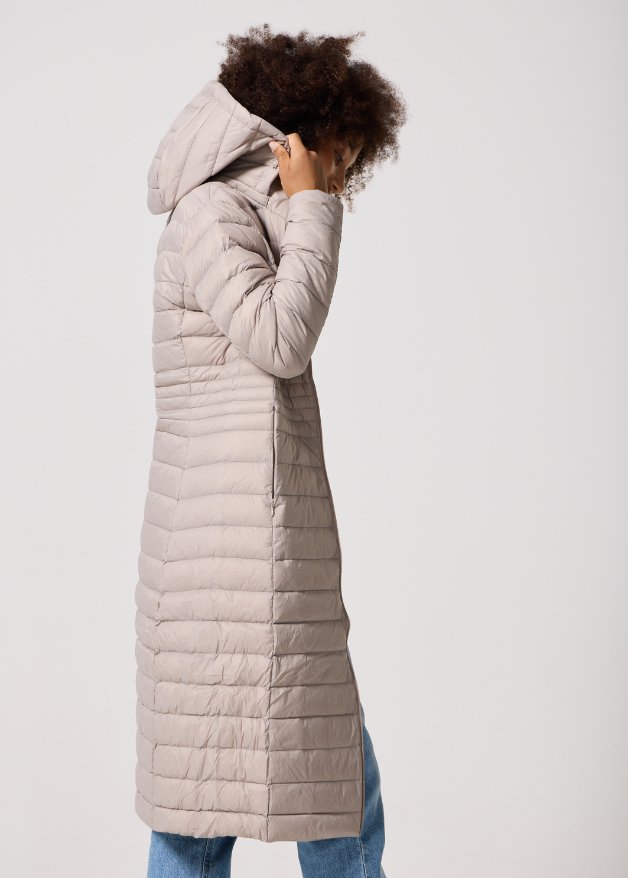 Latte Maxi Duck Down Puffer Coat - Duck Apparel