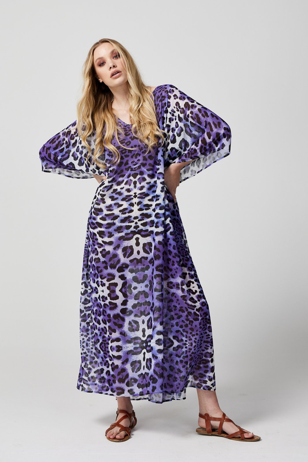 Lilac Leopard Kaftan - Duck Apparel