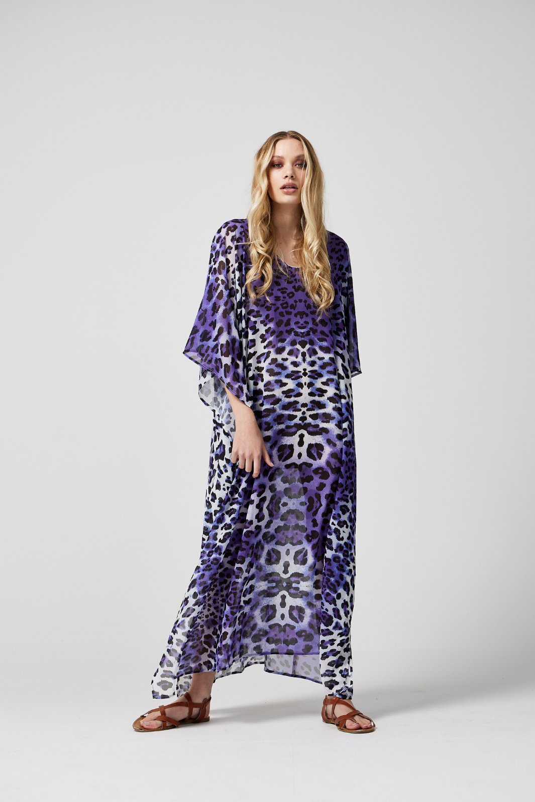 Lilac Leopard Kaftan - Duck Apparel