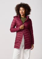 Maroon Duck Down Puffer Coat - Duck Apparel