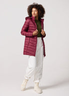 Maroon Duck Down Puffer Coat - Duck Apparel