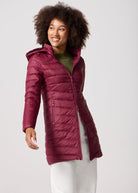 Maroon Duck Down Puffer Coat - Duck Apparel