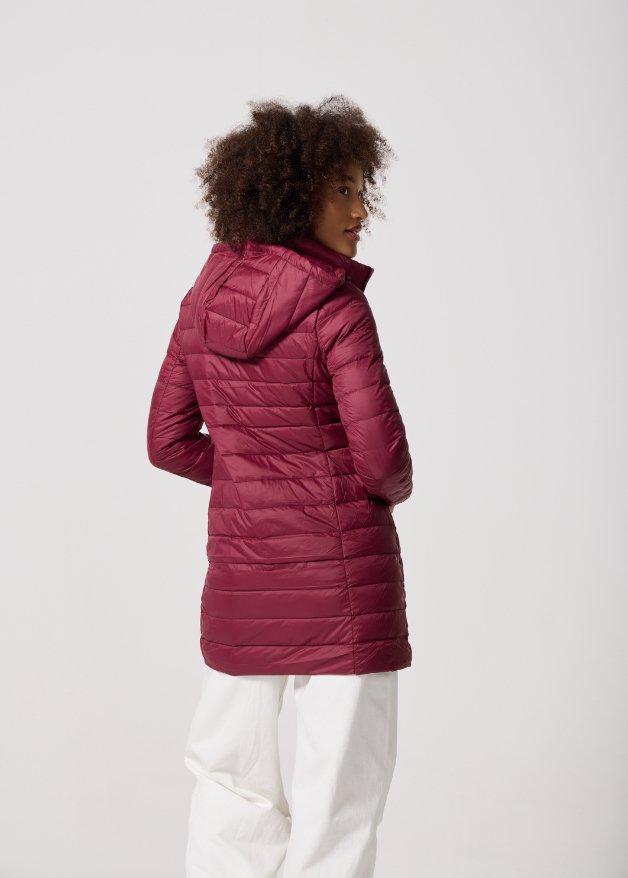 Maroon Duck Down Puffer Coat - Duck Apparel