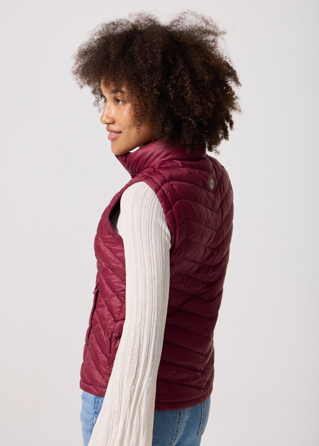 Maroon Duck Down Puffer Vest - Duck Apparel