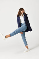 Navy Duck Down Puffer Coat - Duck Apparel