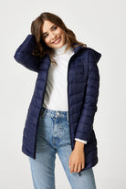 Navy Duck Down Puffer Coat - Duck Apparel