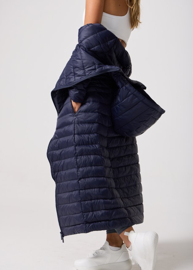 Navy Maxi Duck Down Puffer Coat - Duck Apparel