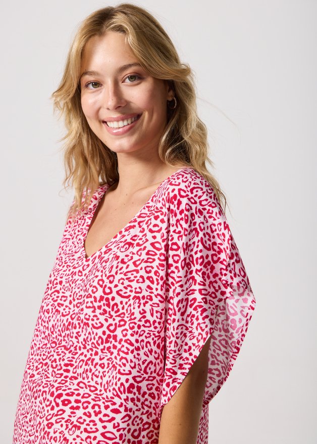 Pink Leopard Kaftan - Duck Apparel