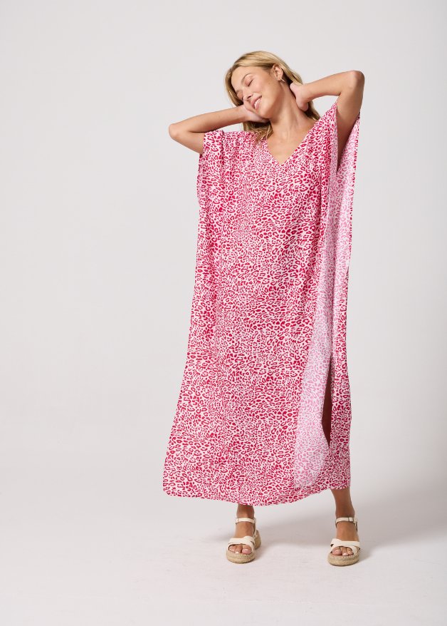 Pink Leopard Kaftan - Duck Apparel