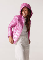 Pink Metallic Duck Down Puffer Jacket - Duck Apparel