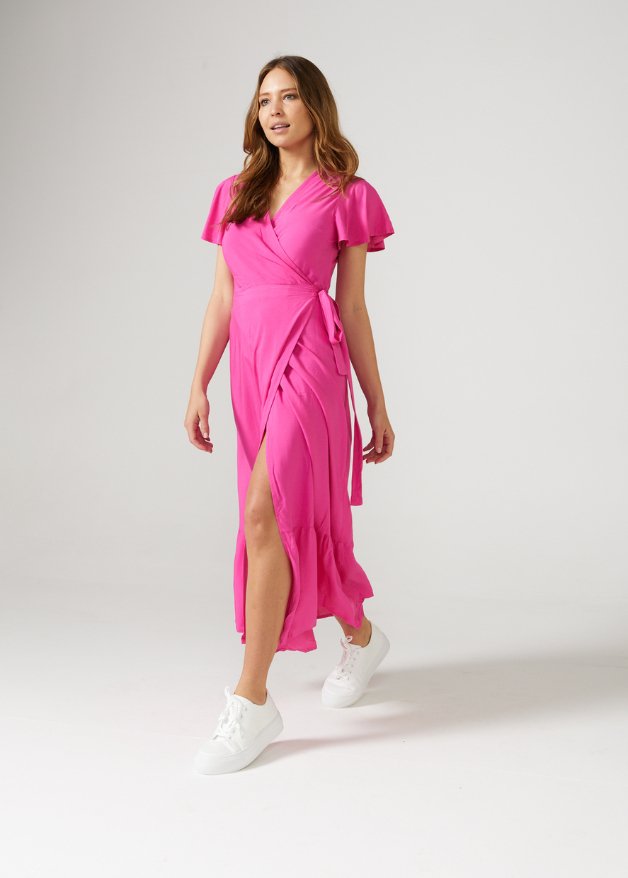 Pink dress wrap best sale