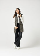 Reversible Classic Leopard Longline Duck Down Puffer Vest - Duck Apparel