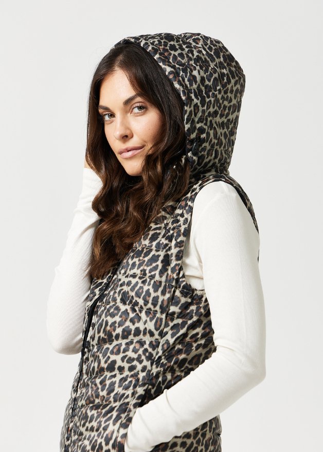 Reversible Classic Leopard Longline Duck Down Puffer Vest - Duck Apparel