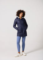 Reversible Navy/Light Grey Duck Down Puffer Coat - Duck Apparel