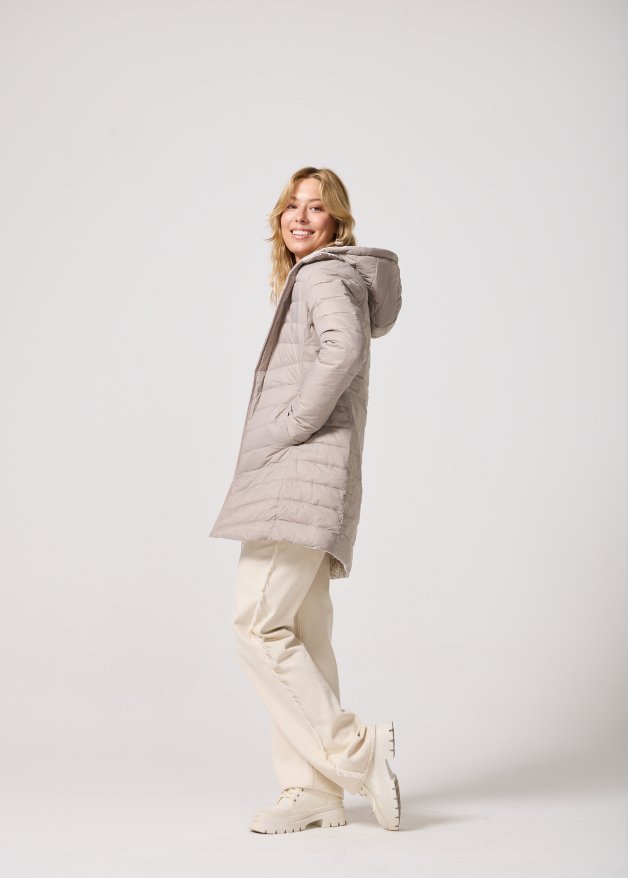 Reversible Sand Leopard Duck Down Puffer Coat - Duck Apparel