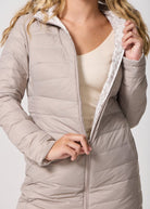 Reversible Sand Leopard Duck Down Puffer Coat - Duck Apparel