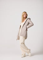 Reversible Sand Leopard Duck Down Puffer Coat - Duck Apparel