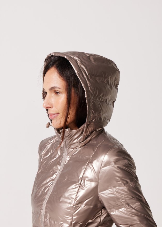 Rose Gold Metallic Duck Down Puffer Jacket - Duck Apparel