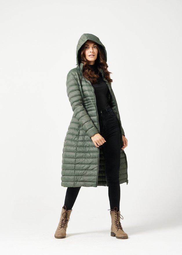 Sage Maxi Duck Down Puffer Coat - Duck Apparel