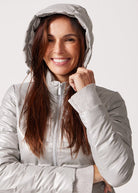 Silver Shimmer Duck Down Puffer Coat - Duck Apparel