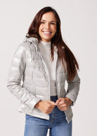 Silver Shimmer Duck Down Puffer Jacket - Duck Apparel