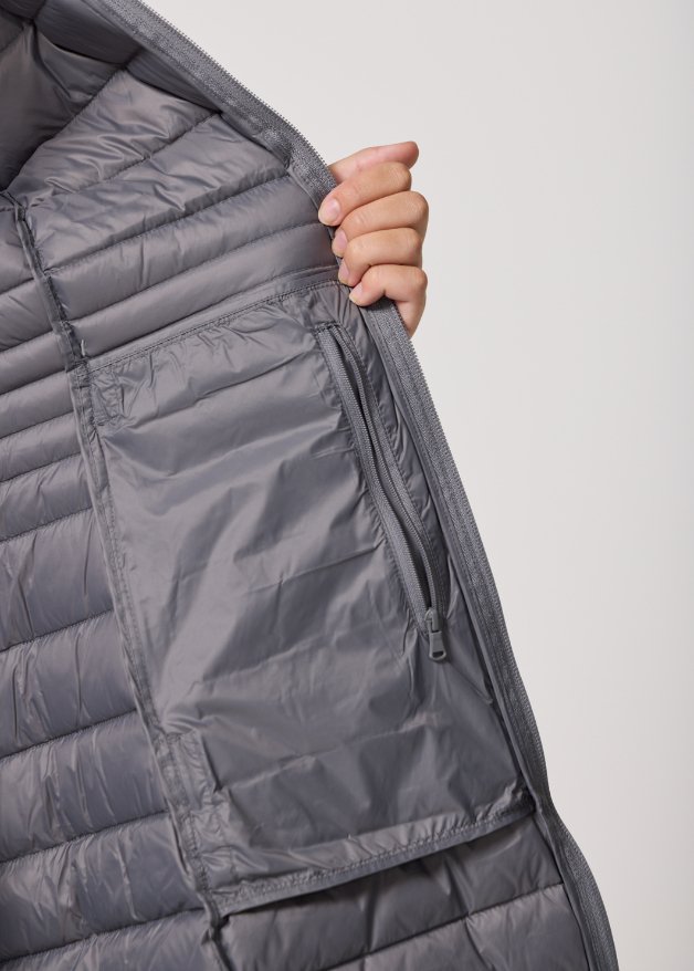 Smoke Duck Down Midi Puffer Coat - Duck Apparel